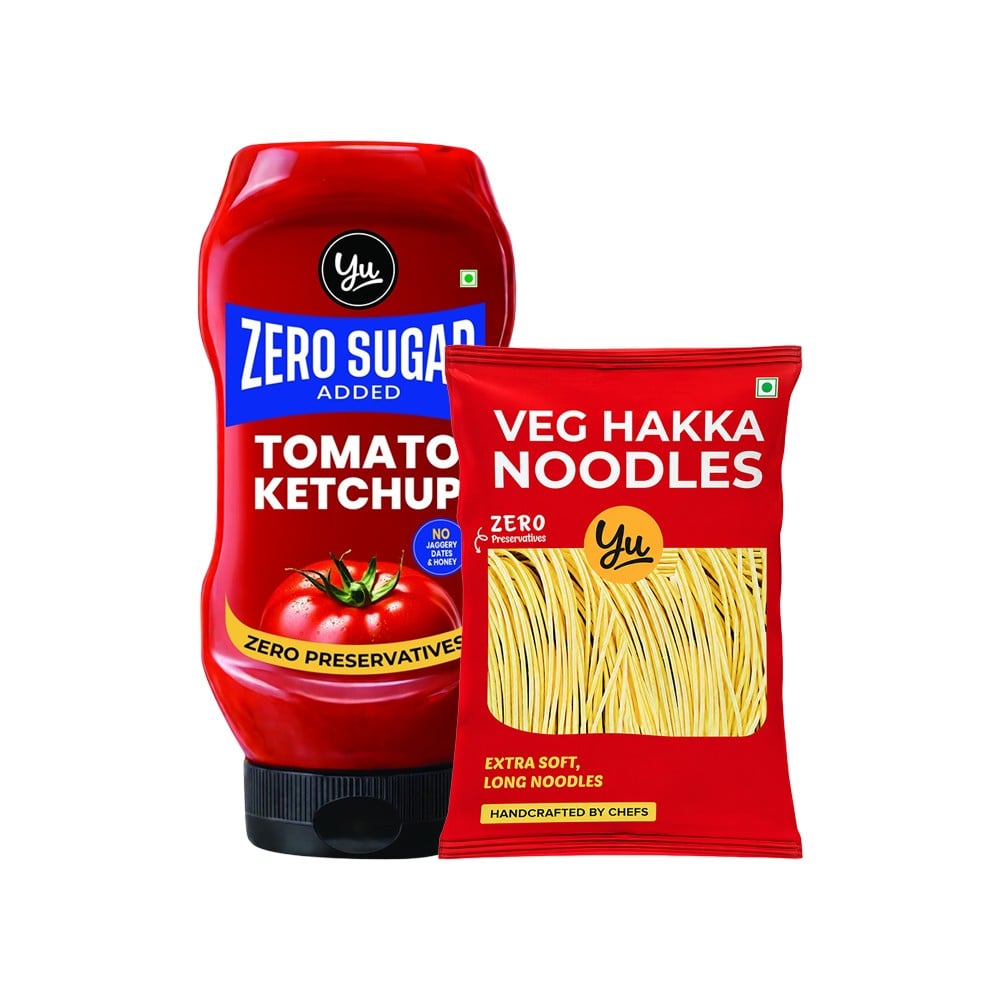 Yu Yu Veg Hakka Noodles (Zero Oil) +  Zero Sugar Tomato Ketchup Combo