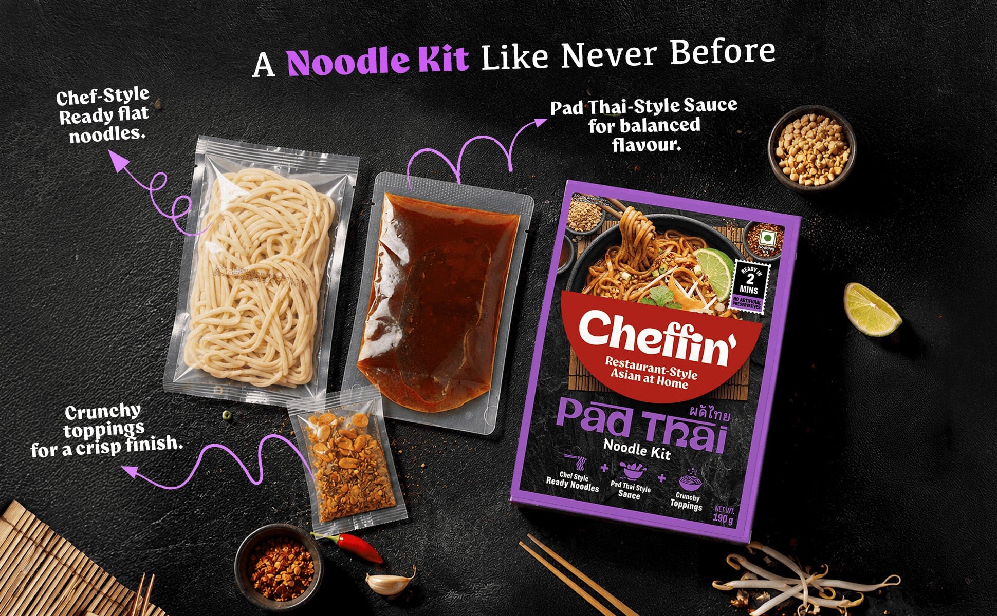 Cheffin Cheffin Pad Thai Flavoured Instant Noodles Kit