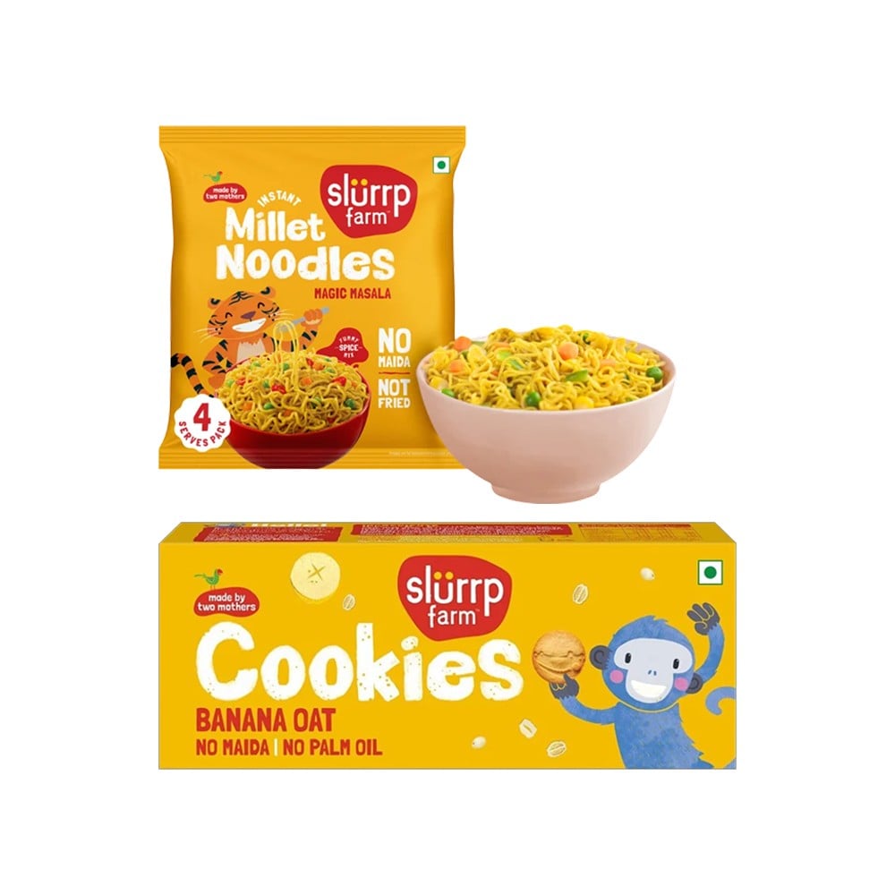 Slurrp Farm Slurrp Farm Banana Oat Cookies + Magic Masala Millet Instant Noodles Combo