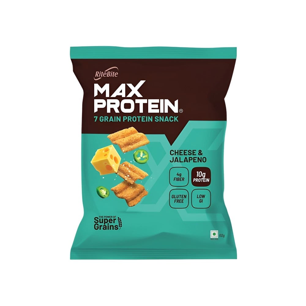 RiteBite RiteBite Max Protein Cheese & Jalapeno 10 g Protein Multigrain Chips