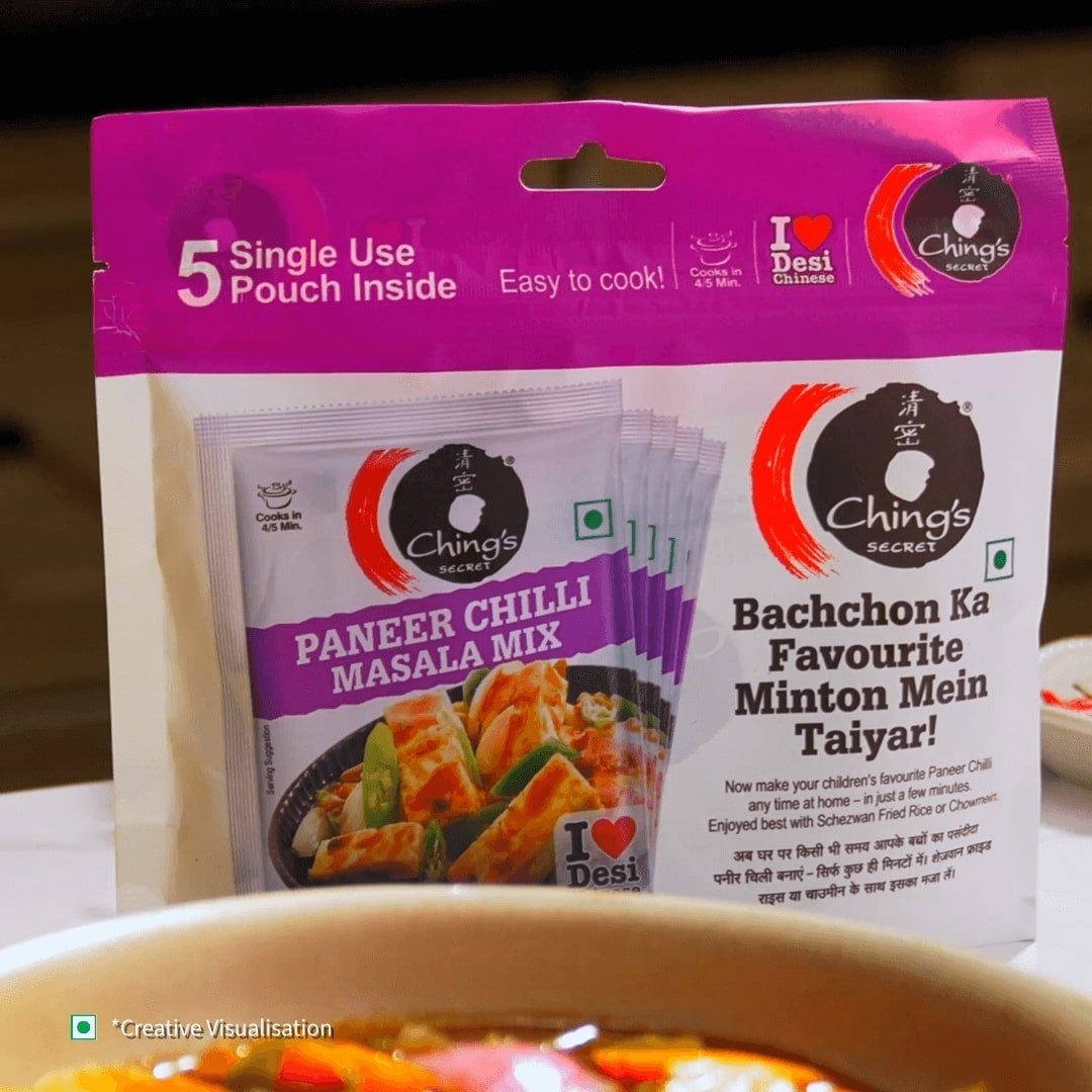 Ching's Secret Ching's Secret Paneer Chilli Masala Instant Mix - 5 Single Use Pouches