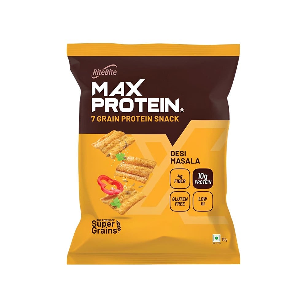 RiteBite RiteBite Max Protein Desi Masala 10 g Protein Multigrain Chips