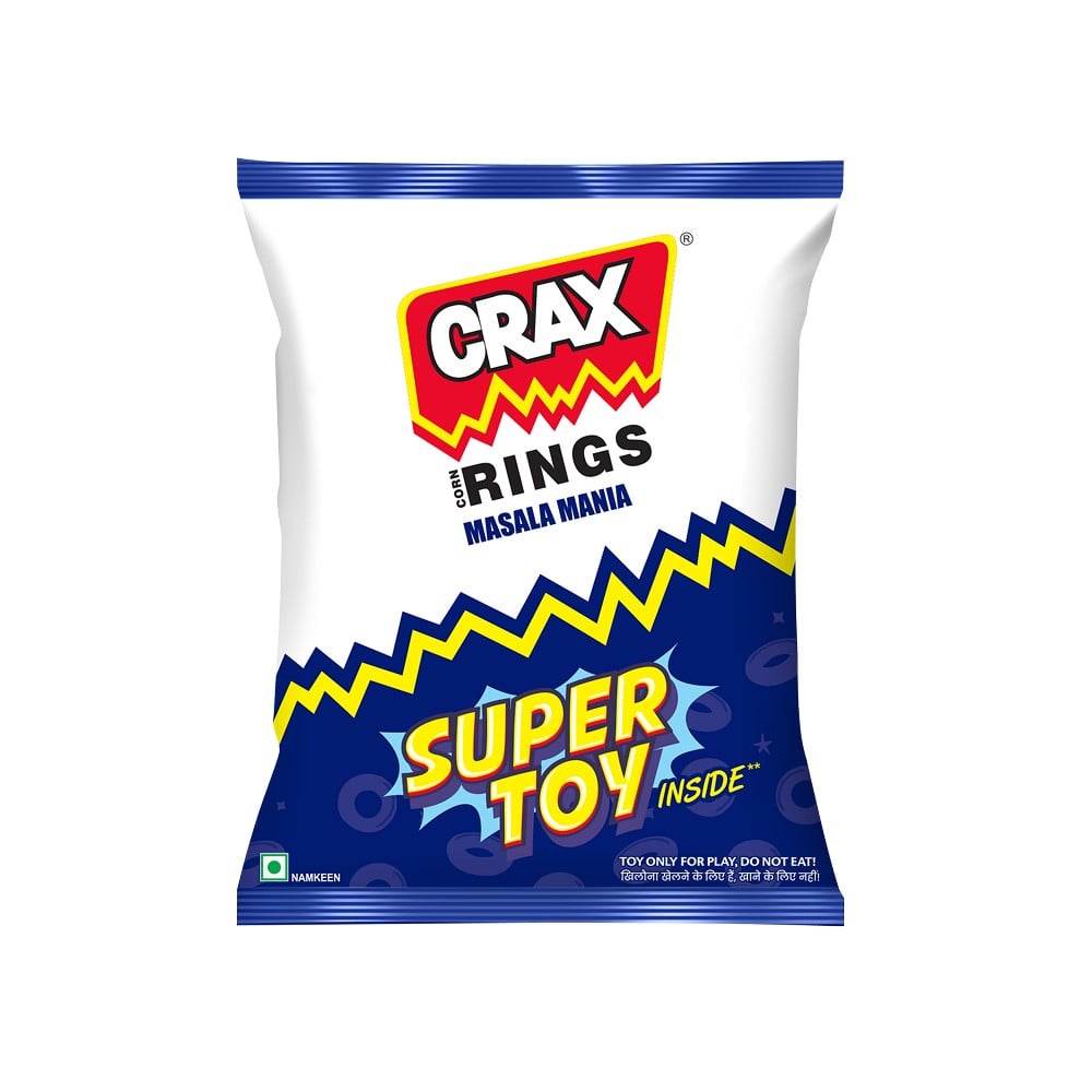 Crax Crax Corn Rings Masala Mania Puffs Snacks with Super Toys