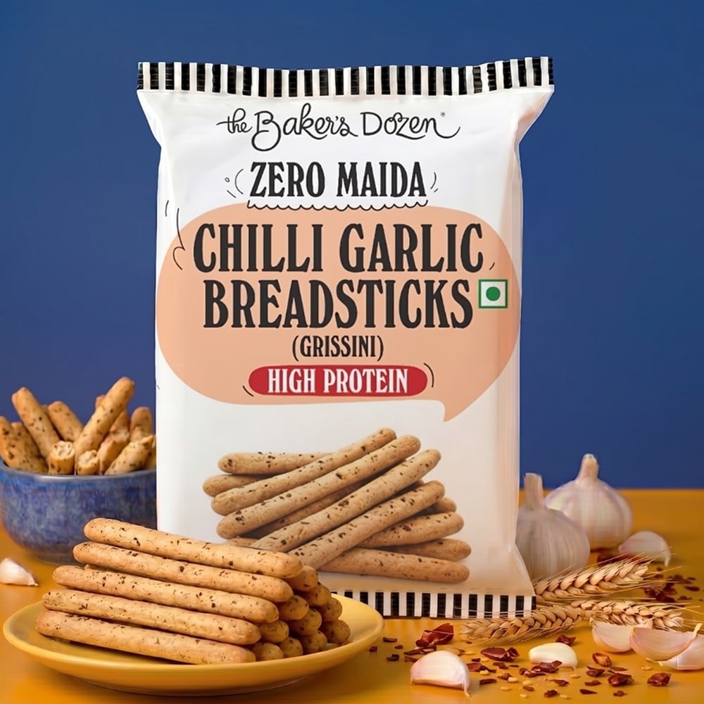 The Baker's Dozen The Baker's Dozen Grissini Baked Chilli Garlic Bread Sticks