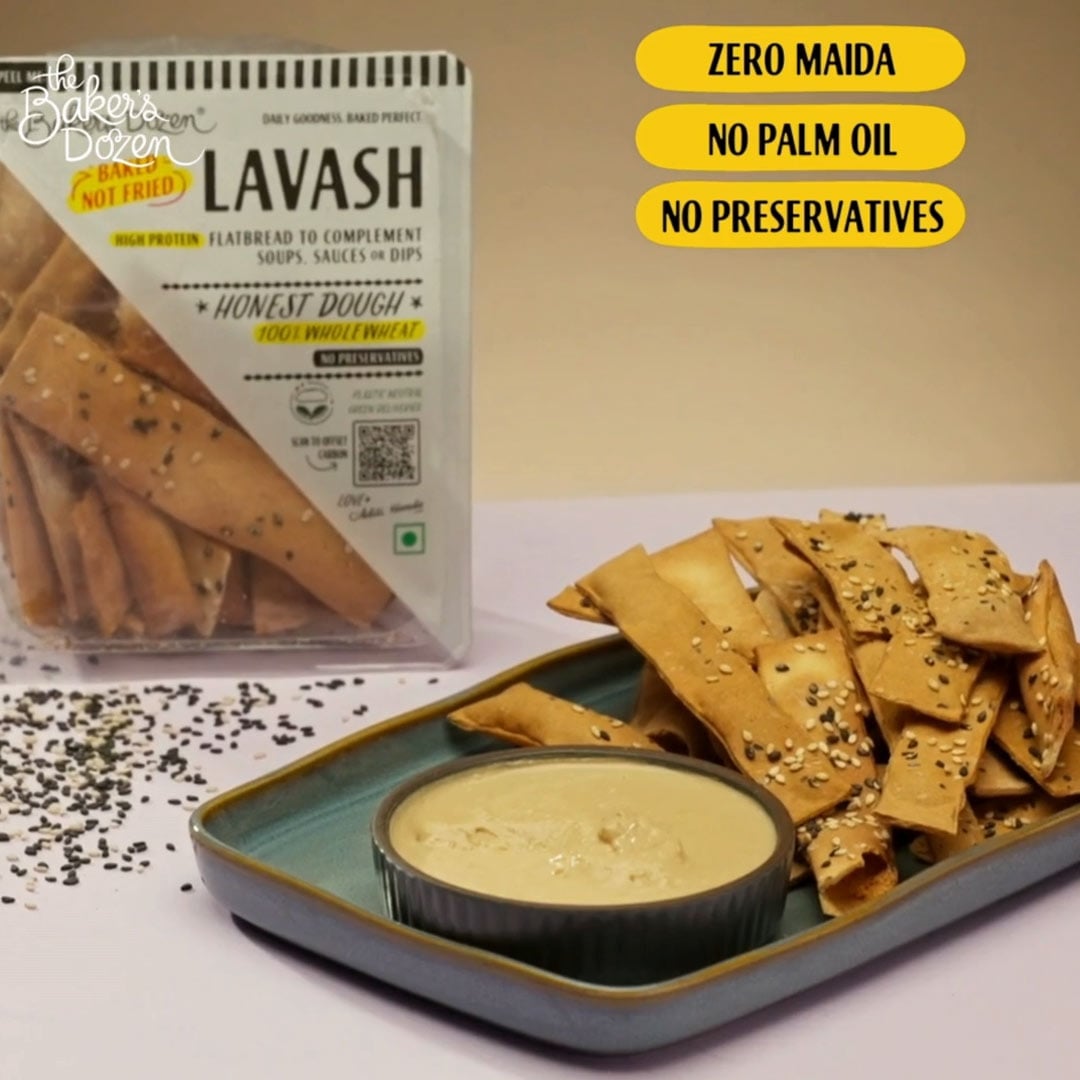 The Baker's Dozen The Baker's Dozen Zero Maida Lavash Baked Flatbread Crisp for Dip