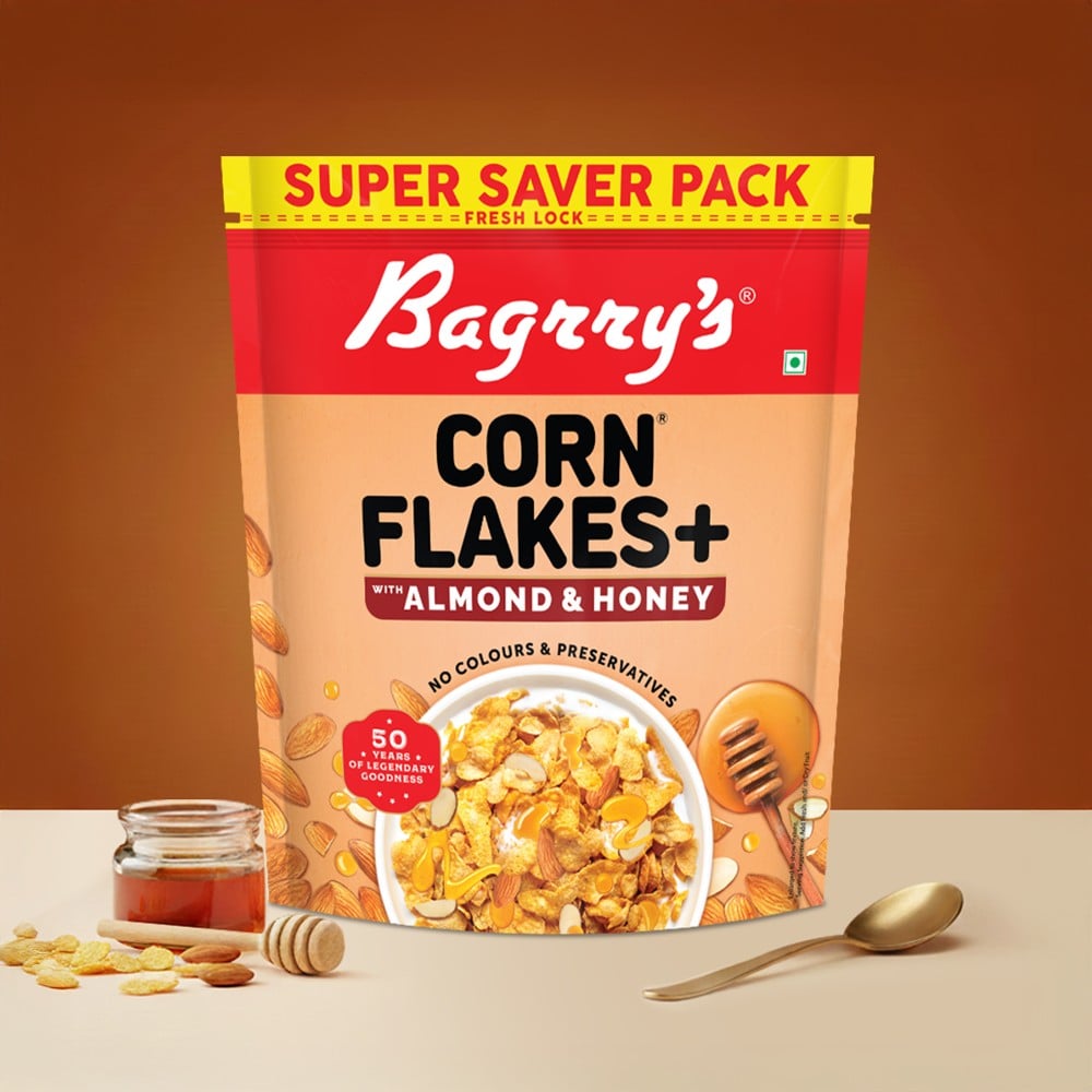 Bagrry's Bagrry's Corn Flakes Plus With Almonds & Honey (2x Fibre Power)