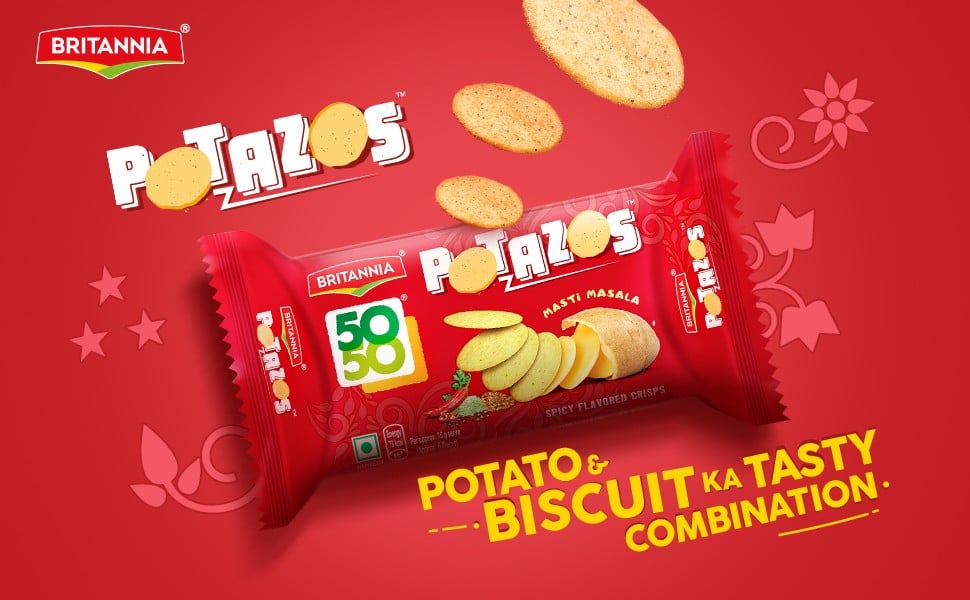Britannia 5050 Britannia 5050 Potazos Masti Masala Potato Biscuit