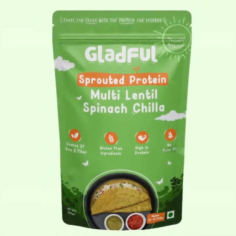 Gladful Gladful Multi Lentil Spinach Chilla Mix