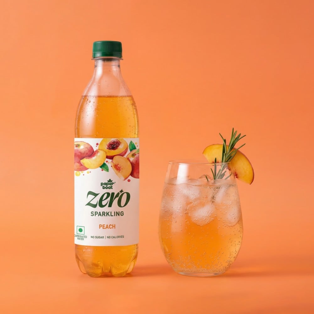 Paper Boat Paper Boat Zero Sugar Peach Sparkling Drink