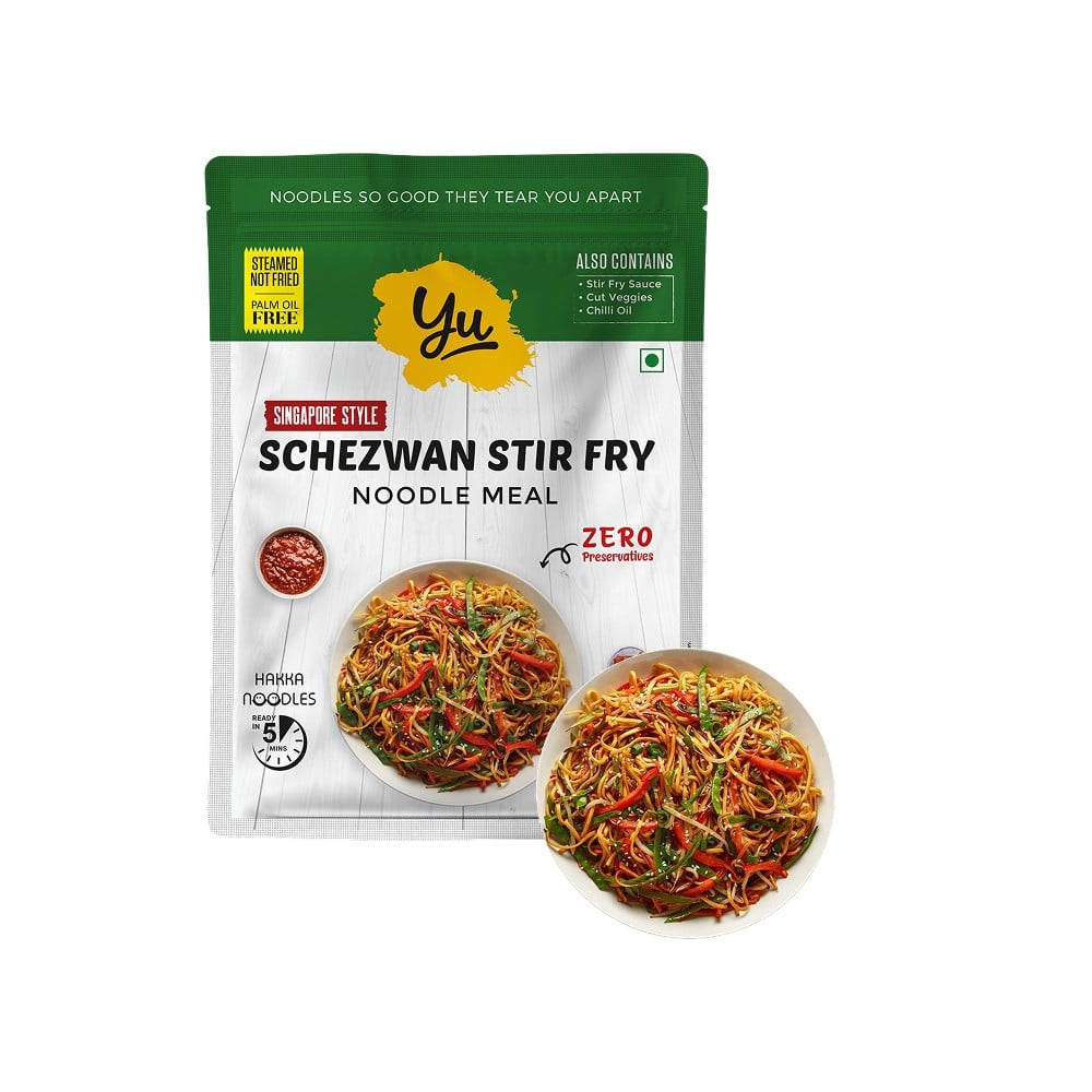 Yu Yu Instant Schezwan Hakka Noodles (Steamed Hakka + Sauce + Veggies)