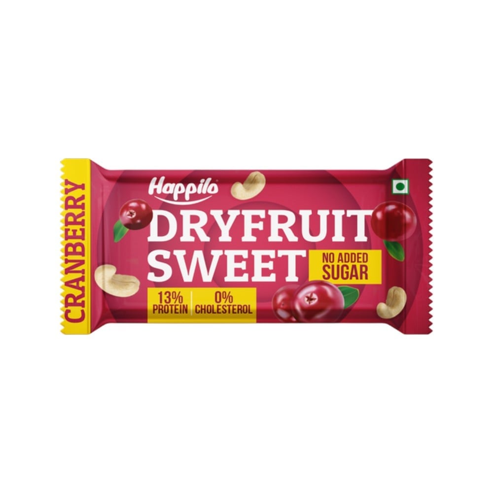 Happilo Happilo Cranberry Cashews Healthy Dry Fruit Sweet Bar
