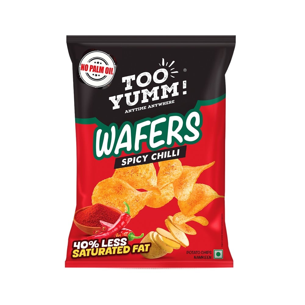 Too Yumm Too Yumm Spicy Chilli Wafers Potato Chips (No Palm Oil)