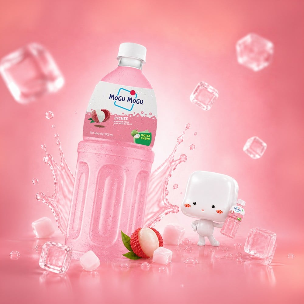 Mogu Mogu Mogu Mogu Lychee Fruit Drink With Nata De Coco