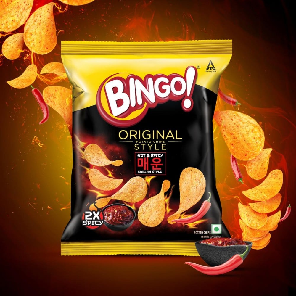 Bingo Bingo Original Hot & Spicy Korean Style Potato Chips