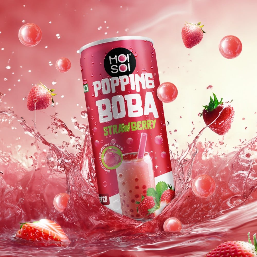 Moi Soi Moi Soi Popping Strawberry Boba Drink