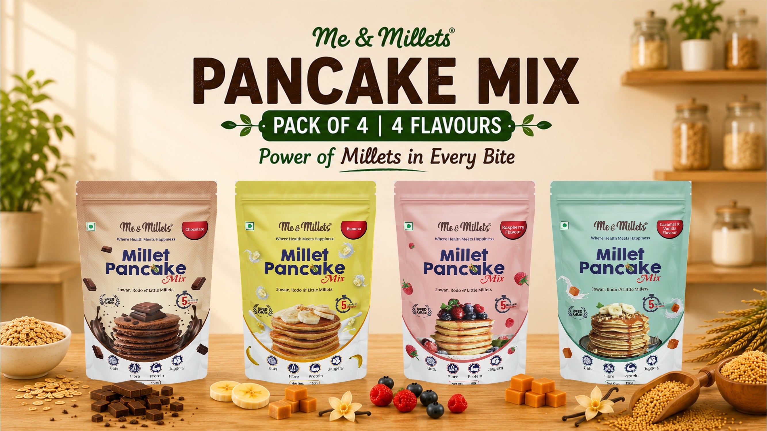 Me & Millets Me & Millets Banana Millet Pancake Mix