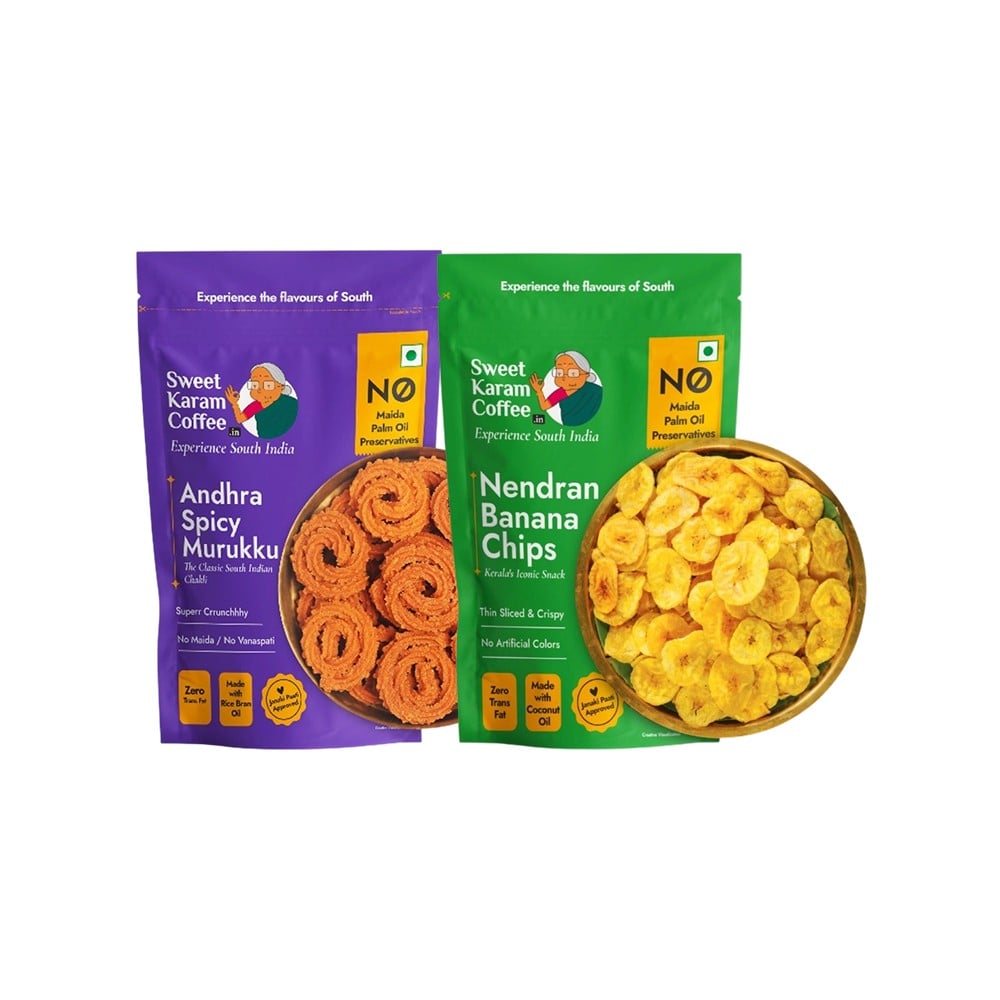 Sweet Karam Coffee Sweet Karam Coffee Andhra Spicy Murukku + Nendran Banana Chips Combo