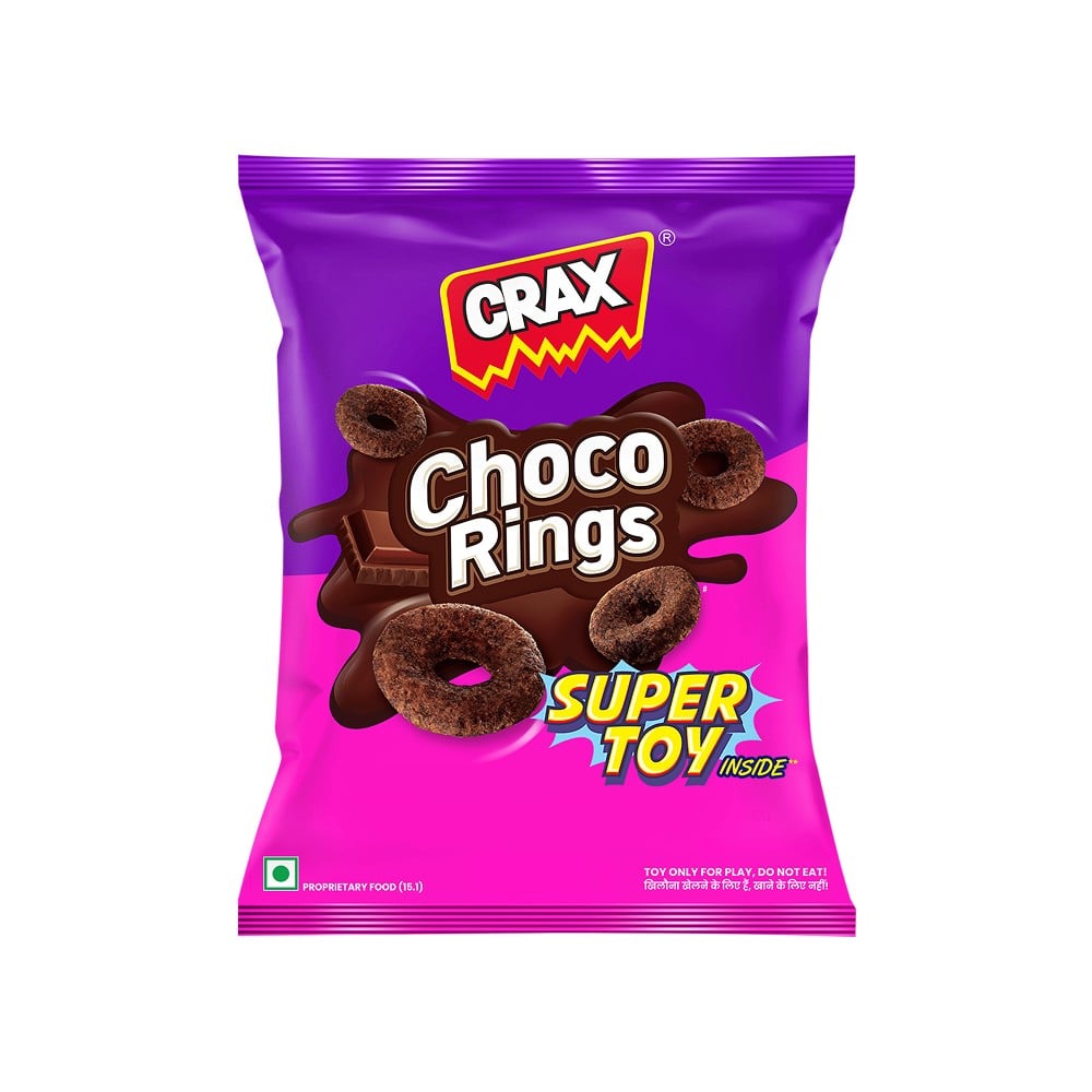 Crax Crax Choco Ring Puffs Snacks with Super Toys