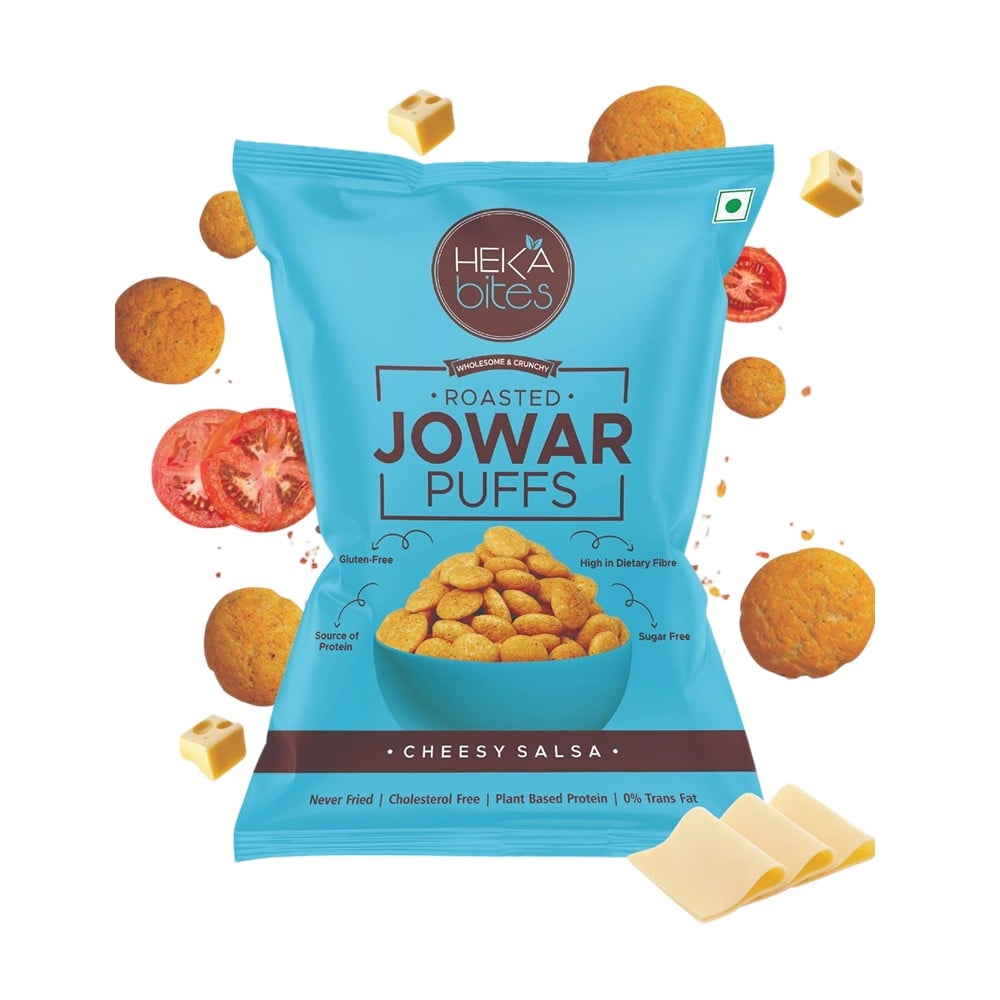 Heka Bites Heka Bites Roasted Jowar Puffs - Cheesy Salsa