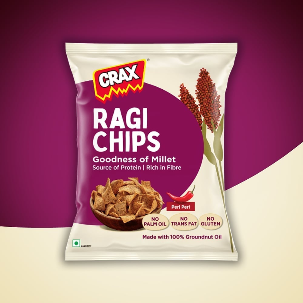 Crax Crax Peri Peri Ragi Chips - Healthy Protein Snacks