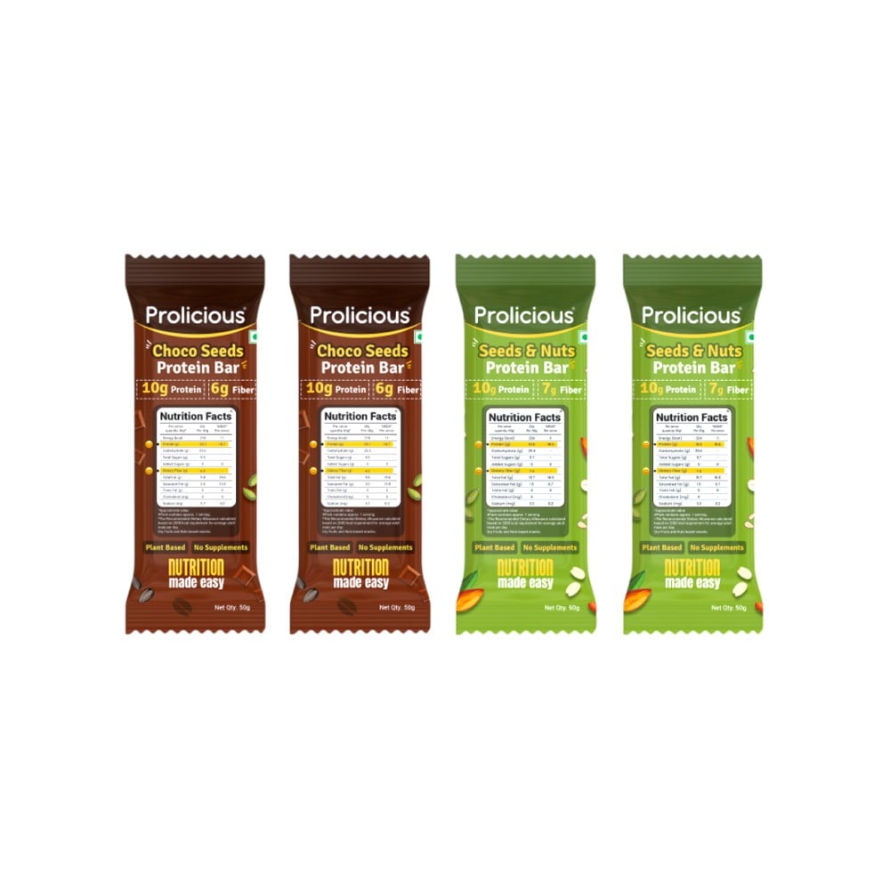 Prolicious Prolicious High Protein Choco Seeds & Nuts Protein Bar Combo