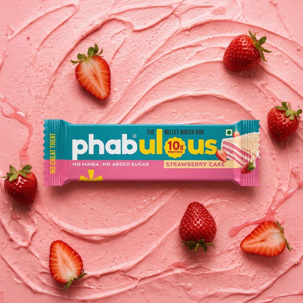 Phab Phab 10g Protein Strawberry Cake Millet Protein Wafer Bar