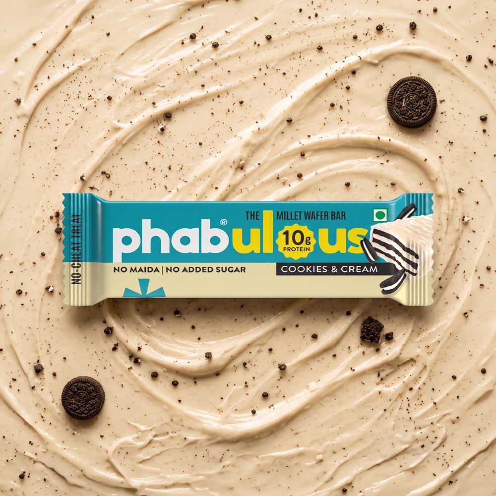 Phab Phab 10g Protein Cookies & Cream Millet Wafer Bar