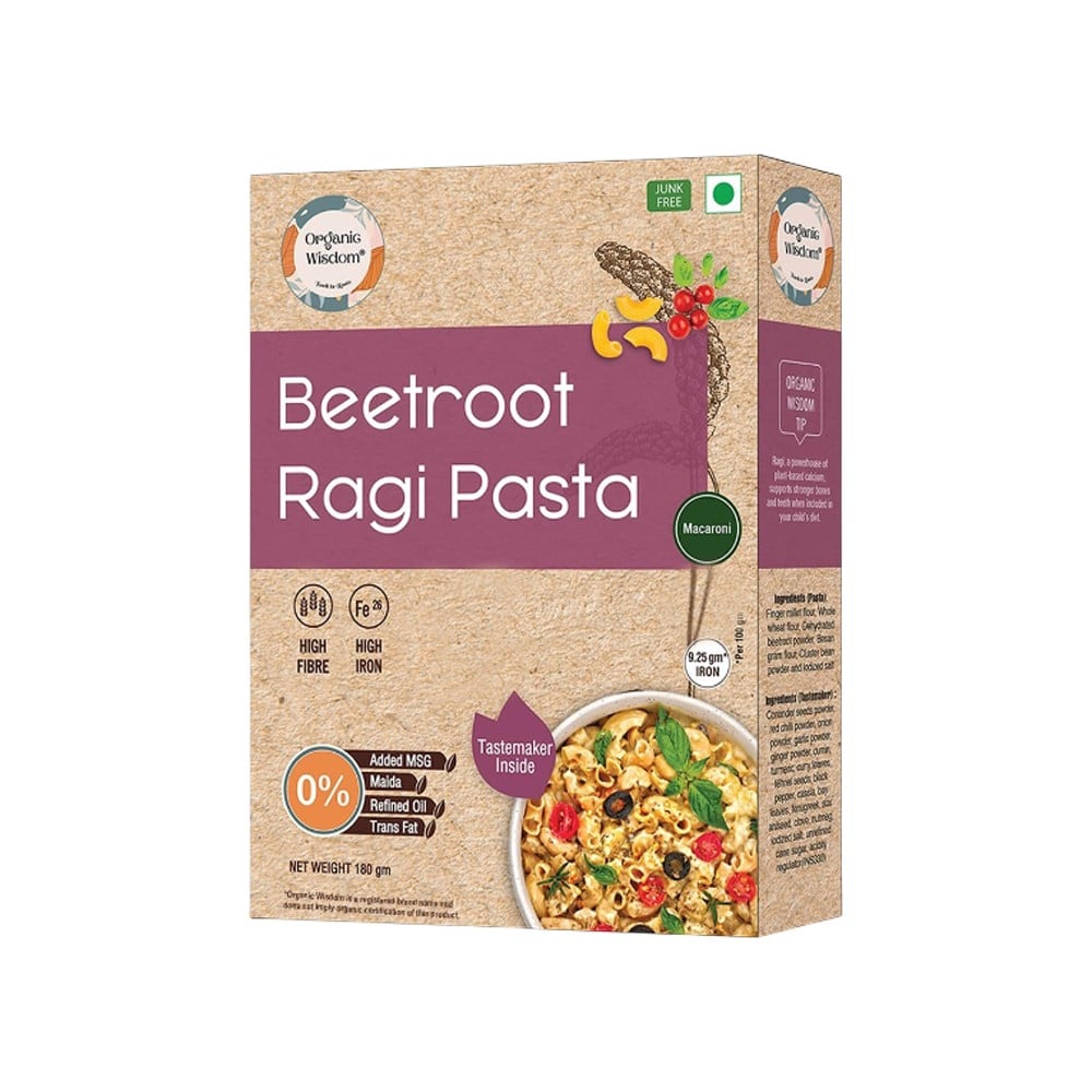 Organic Wisdom Organic Wisdom Beetroot Ragi Macaroni Pasta