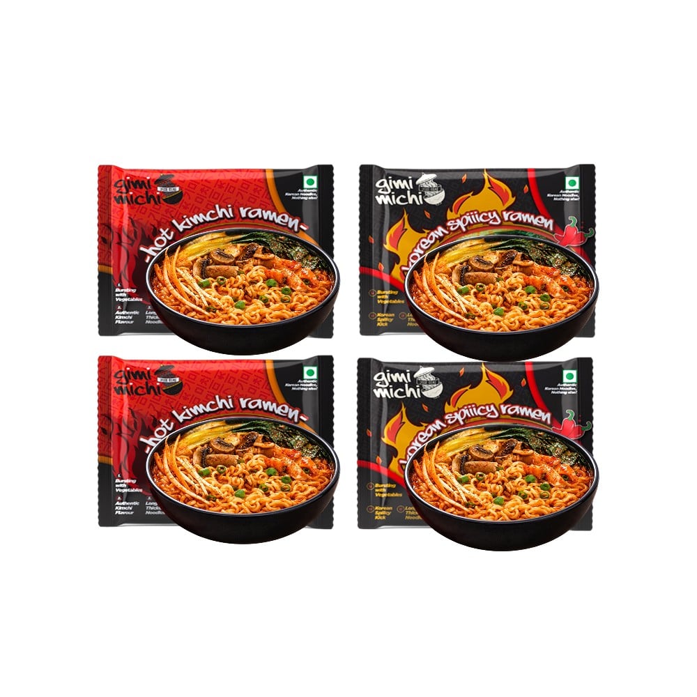 Gimi Michi Gimi Michi Hot Kimchi & Spicy Ramen Instant Noodles - Pack of 4