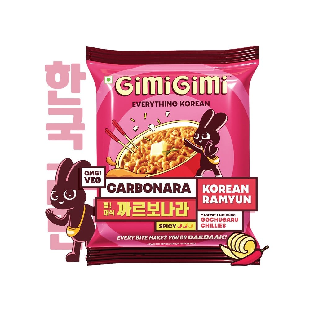 Gimi Gimi Gimi Gimi Veg Carbonara - Korean Ramen Instant Noodles