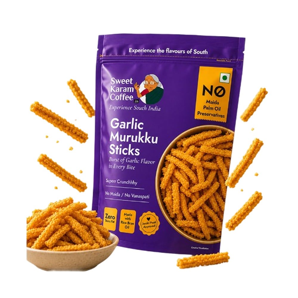 Sweet Karam Coffee Sweet Karam Coffee Garlic Murukku Chakli/Crisp