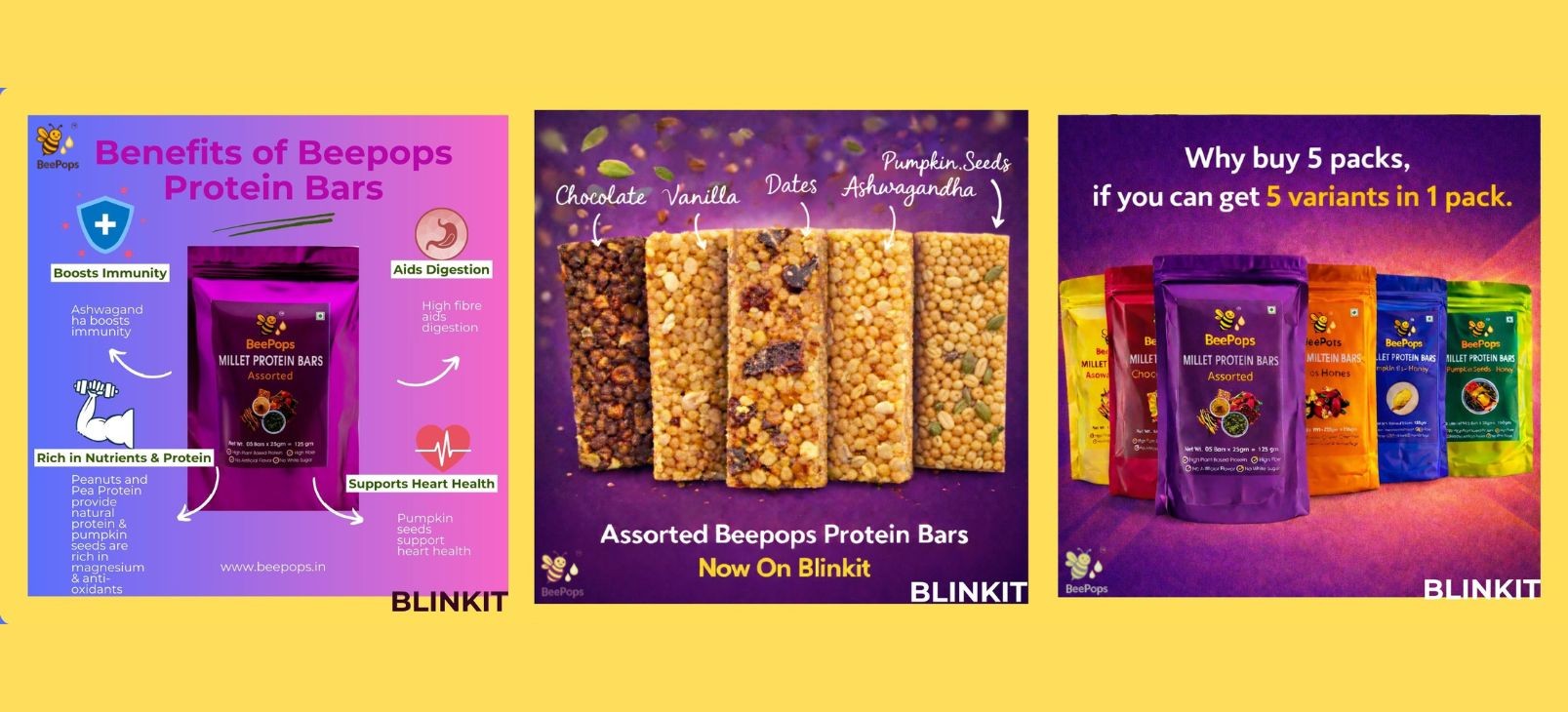 BeePops BeePops Assorted Millet Protein Bar