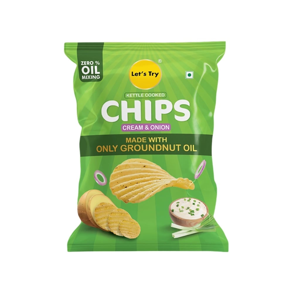 Let's Try Let's Try Cream & Onion Chips