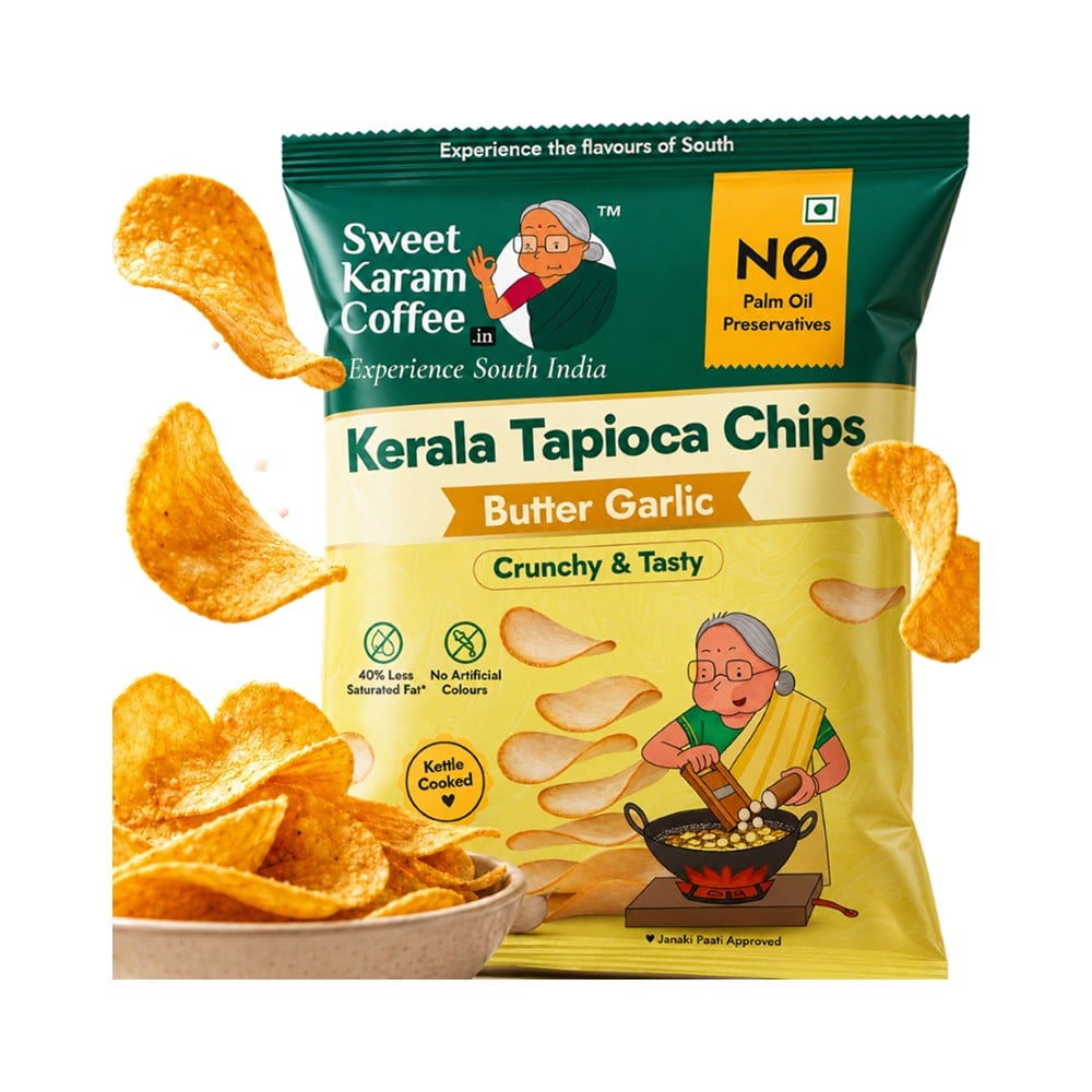 Sweet Karam Coffee Sweet Karam Coffee Kerala Tapioca Chips - Butter Garlic