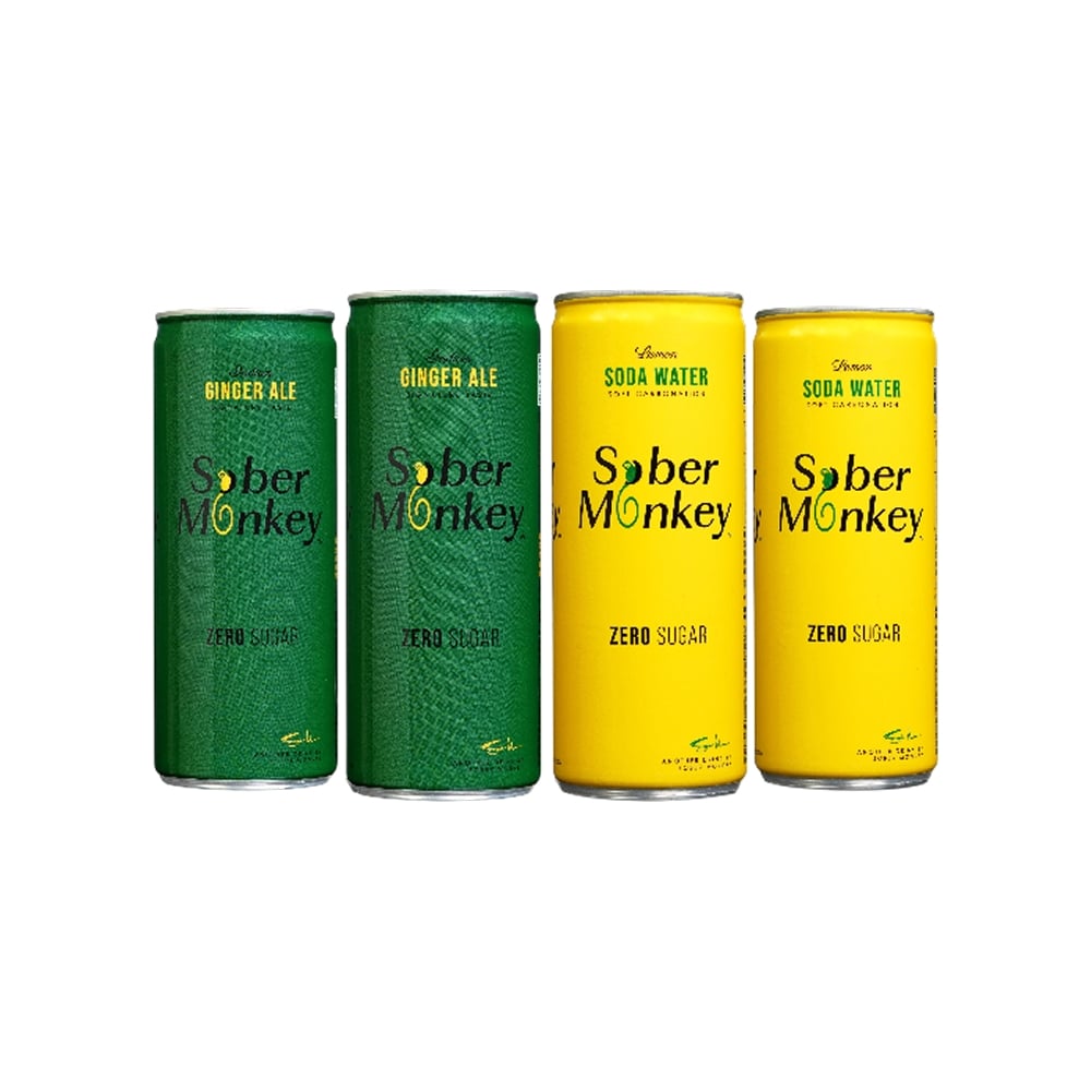 Sober Monkey Sober Monkey Zero Sugar Ginger Ale & Lemon Soda Water