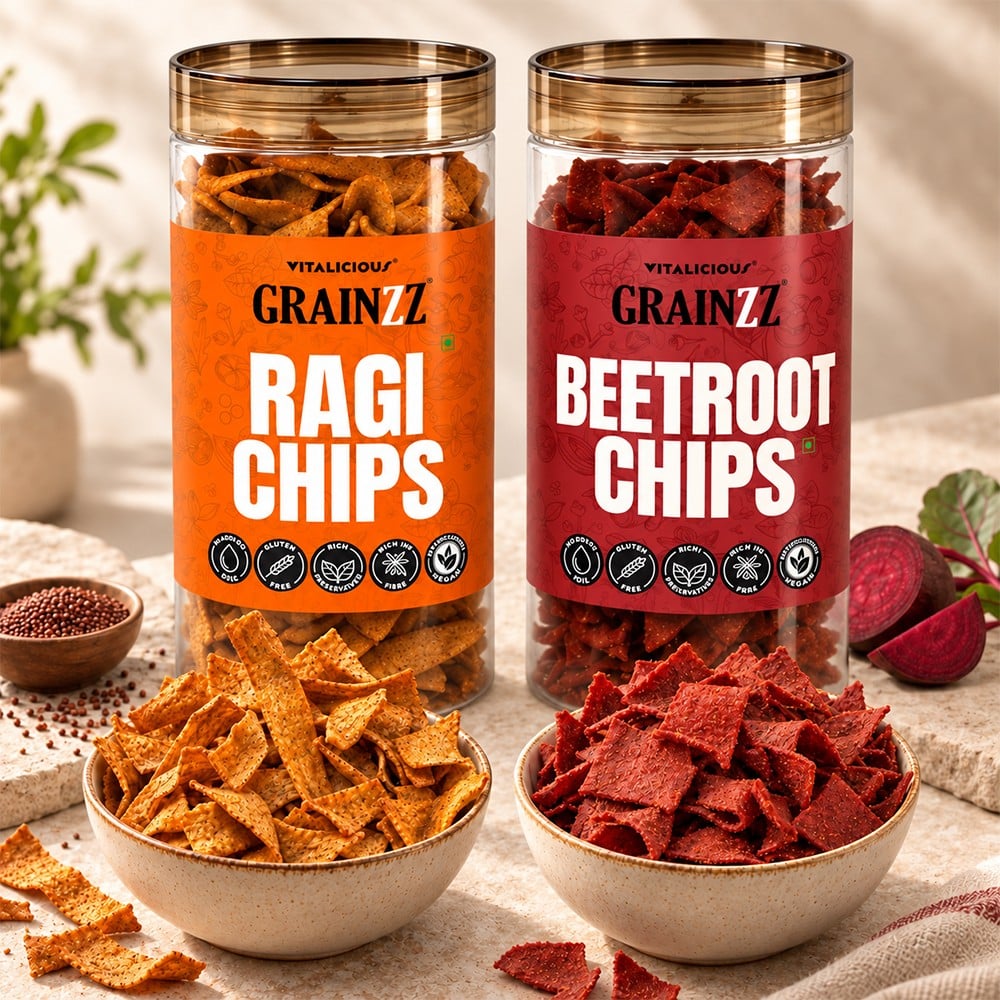 Grainzz Grainzz Beetroot Chips & Ragi Chips Combo