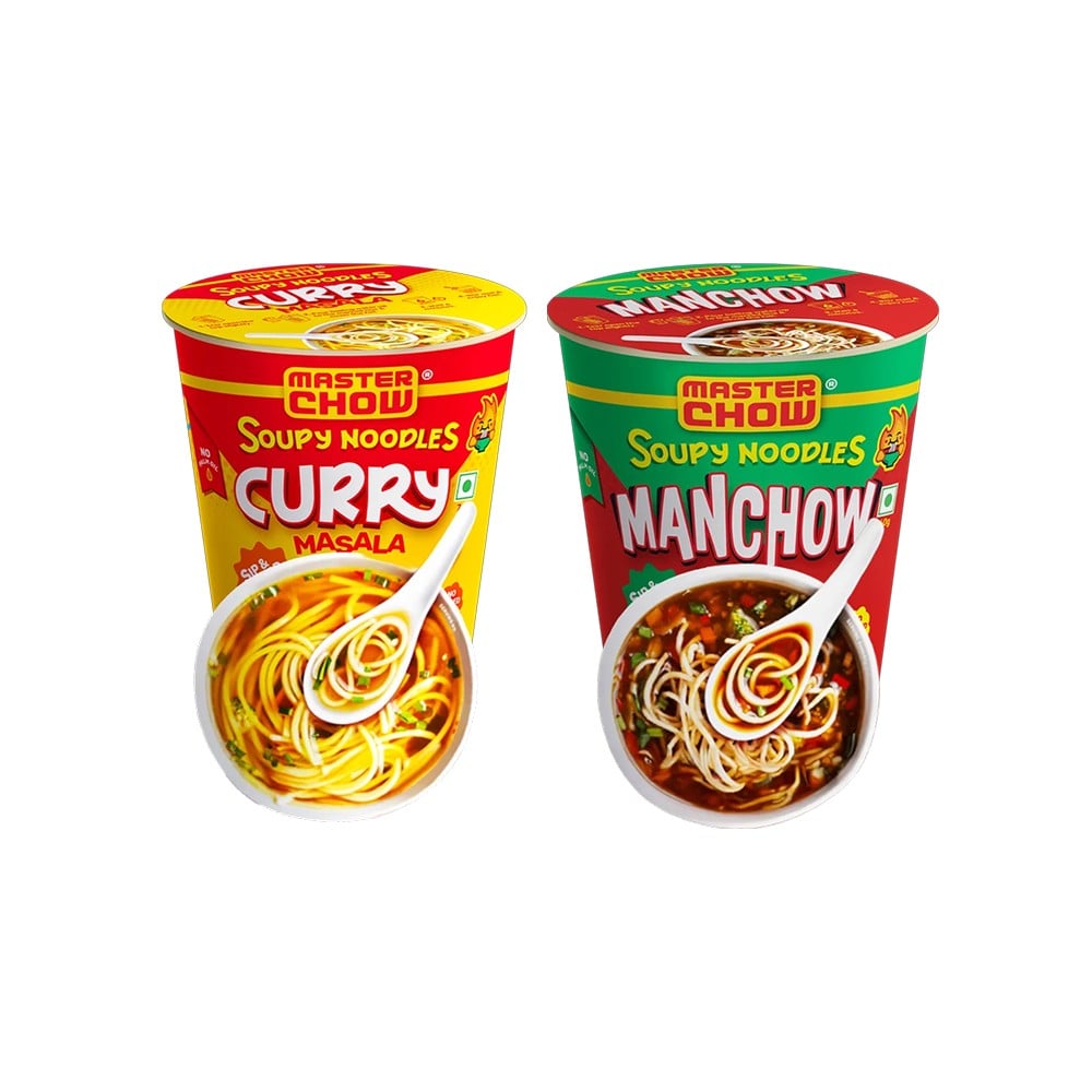 MasterChow MasterChow Spicy Soupy Curry Cup Noodles +  Soupy Manchow Instant Cup Noodles Combo