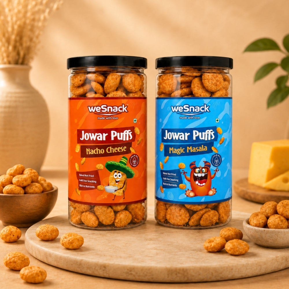 Wesnack Wesnack Baked Nacho Cheese & Magic Masala Jowar Puffs Combo