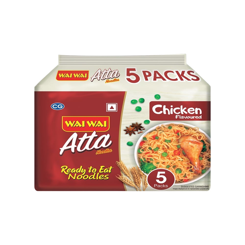 Wai Wai Wai Wai 5 in 1 Atta Chicken Flavour Healthy Instant Noodles