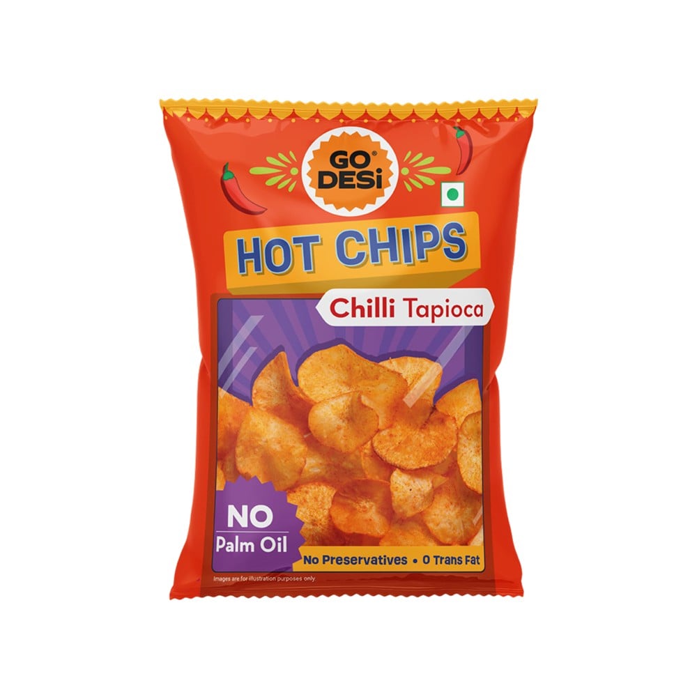 GO DESi GO DESi Hot Chips Chilli Tapioca Chips