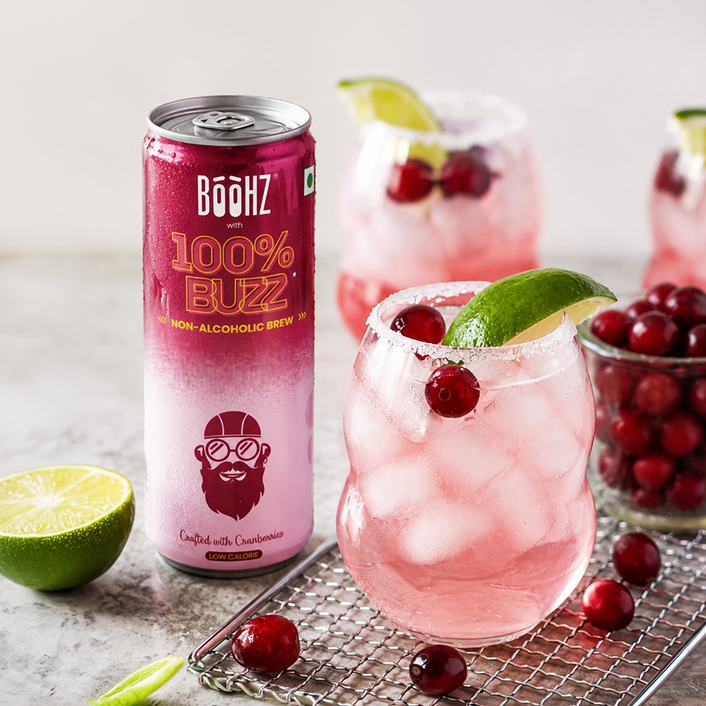 BOOHZ BOOHZ 100% Buzz Cranberry Non-Alcoholic Beer