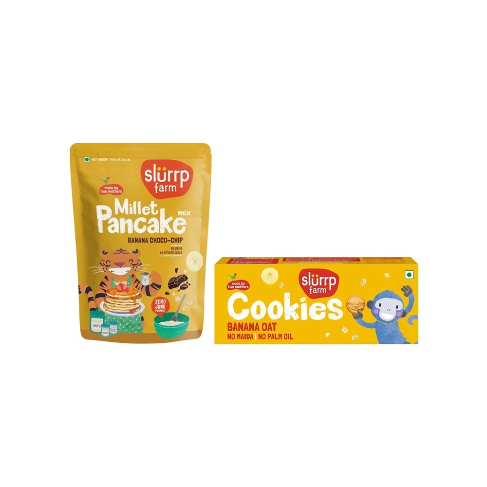 Slurrp Farm Slurrp Farm Banana Chocochip Pancake Mix + Banana Oat Cookies Combo